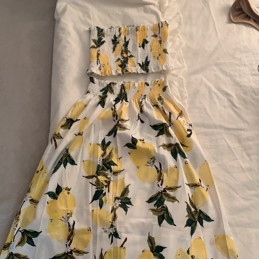 Two piece lemon skirt set